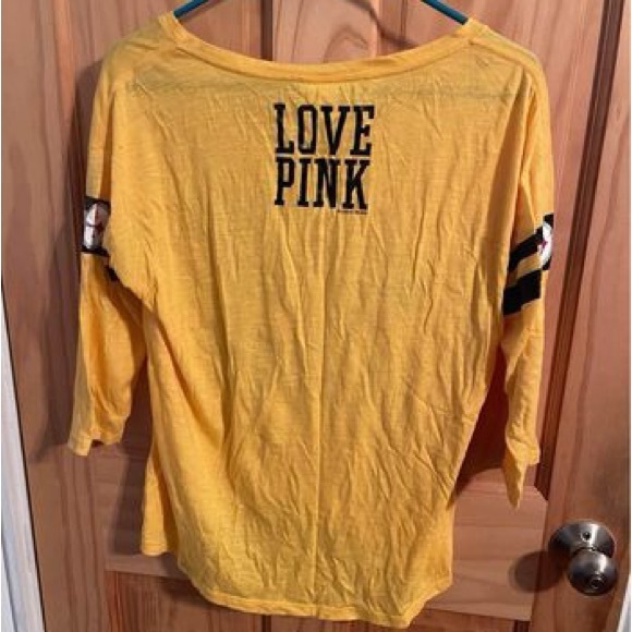 Victoria’s Secret Pink Pittsburgh Steelers Womens Size Medium 3/4 Sleeve Shirt - Picture 2 of 3